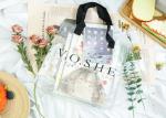 Waterproof PVC Tote Bag , 30*35*12cm PVC Gift Bag With Logo / Black Handle