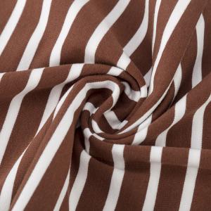 China 190gsm Striped Knit Fabric Yarn Dyed Pure Cotton Breathable T Shirt Cloth factory