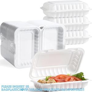 China Clamshell Food Containers, Shrink Wrap 50 Pack 9 X 6 Inch 28 OZ Plastic Hinged To Go Containers Microwave Freezer factory
