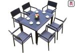 1 By 4 / 6 Outdoor Restaurant Tables Sets Plastic Wood Metal Frame Patio Dining