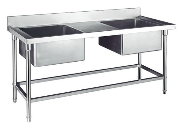 Double Sink for Kitchen Washing Stainless Steel Catering Equipment 1200*700*800
