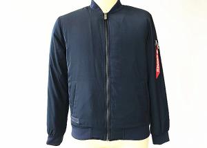 China Cobalt Quilted Mens Polyester Bomber Jacket With Branded Tape On Sleeve TW80378 factory