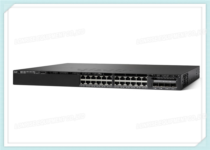 Full Duplex Cisco Fiber Optic Switch WS-C3650-24PD-S 24 Port PoE 2x10G Uplink IP Base