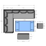 General Outdoor Furniture AJUNION All Weather Garden Sectional Sofa with Rising