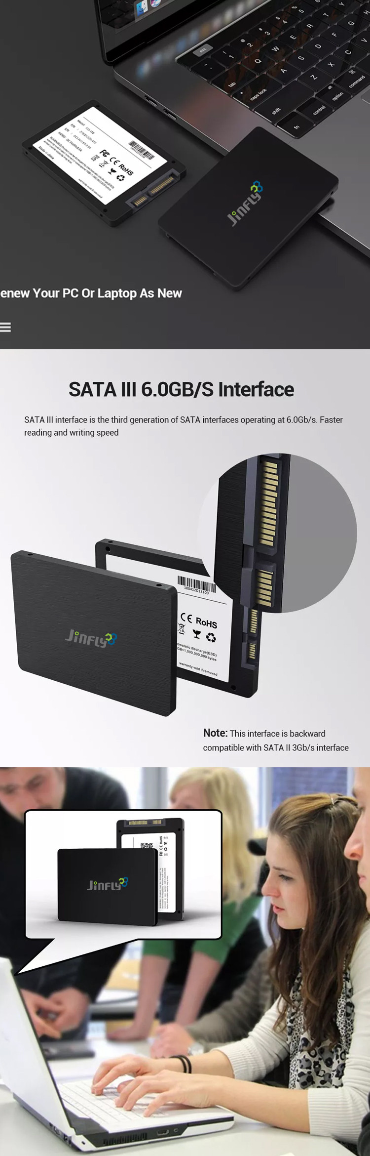 1500G/0.5ms Impact 128GB Solid State Drive Up to 75K IOPS Random Write Speed