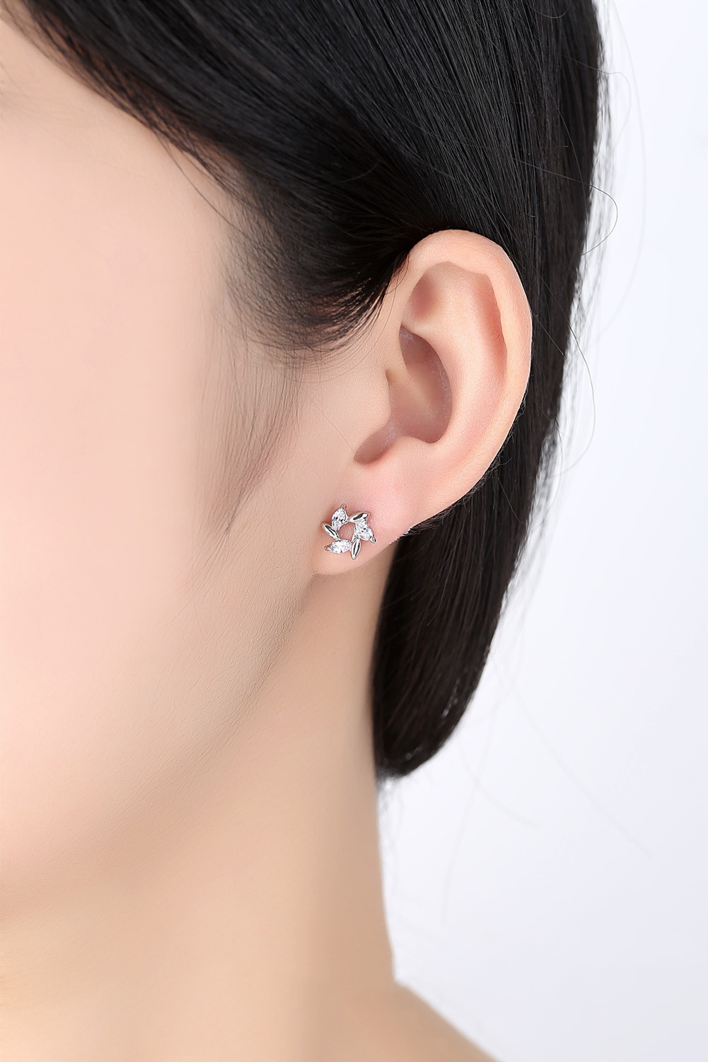 High Quality In Stock fashion zircon platinum plated allergy Personality drill windmills stud earrings