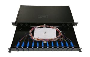 China Black cold roll steel 1U 24FO FDB 19inch ODF-RS-205 for FTTH GPON CATV Telecommunications factory