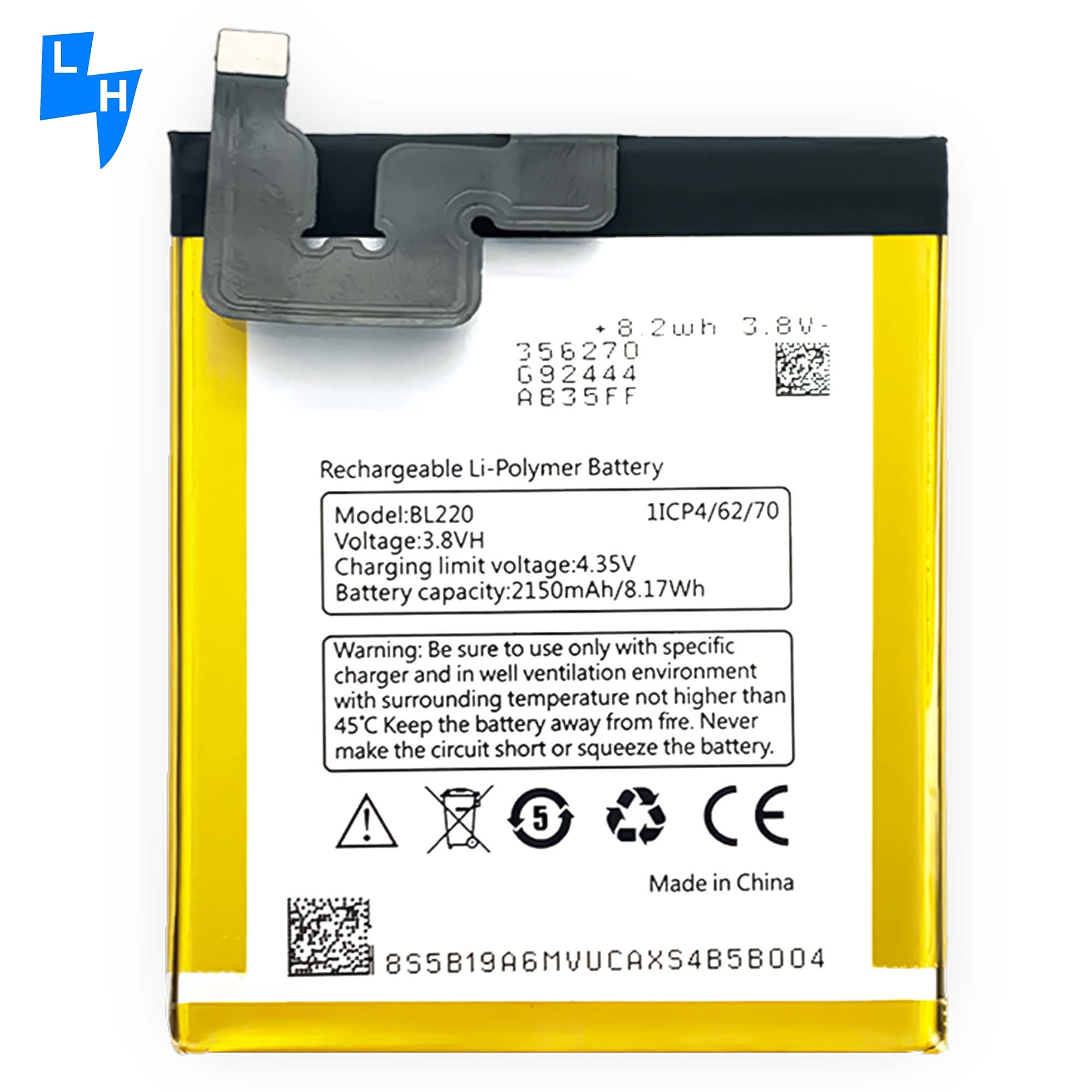 BL220 2150mAH Lithium-ion Replacement Battery for Lenovo S850 and OEM/ODM 500PCS