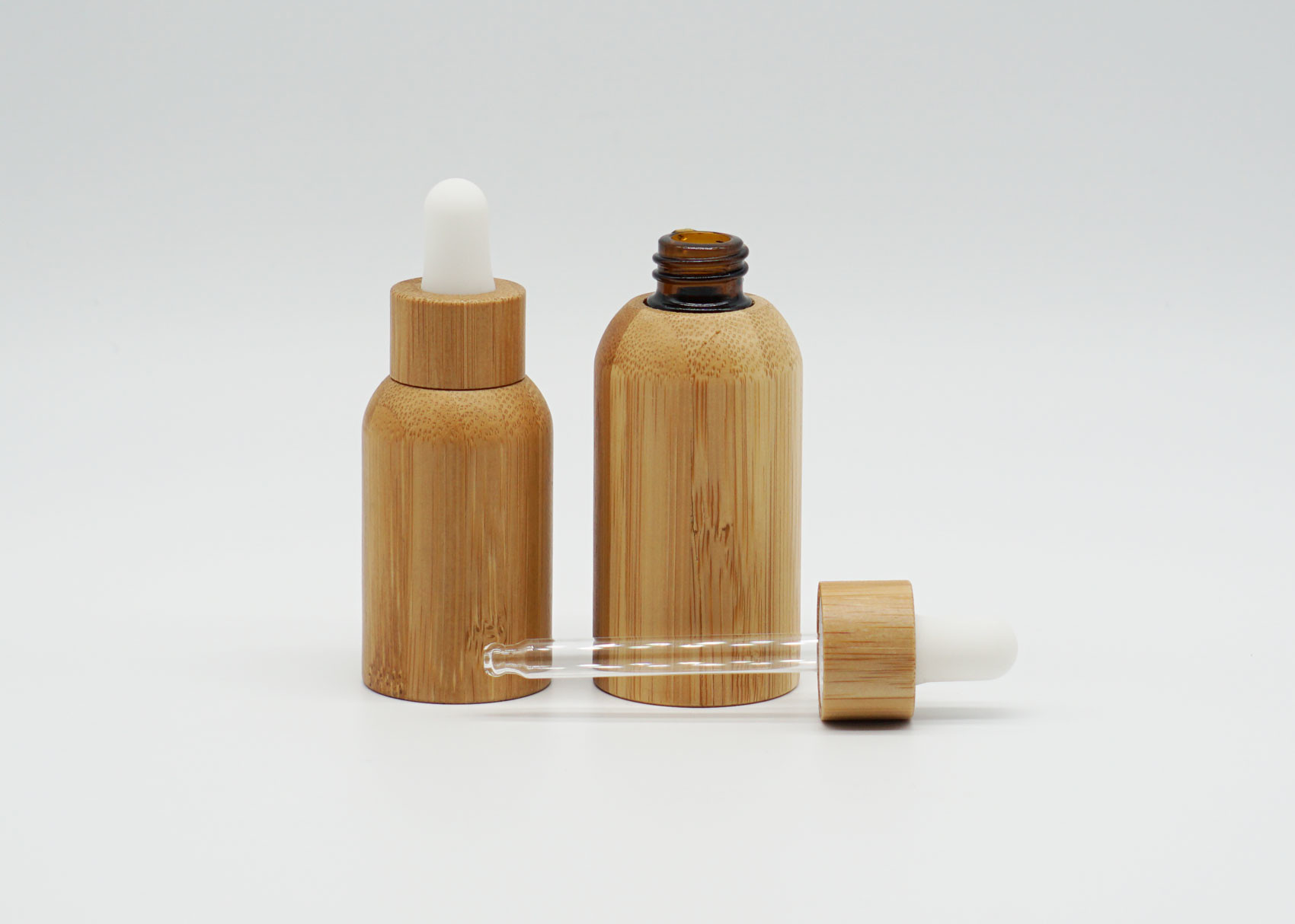 30ml Cylinderical Bamboo Dropper Bottle for Personal Care