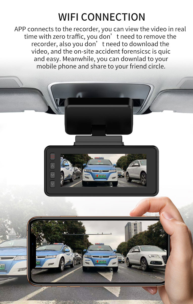 30fps 170 Degree Wide Angle Dash Camera Night Vision G Sensor Car Camera Driving Video Recorder