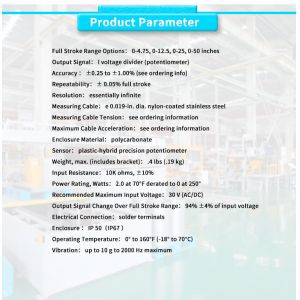 High Accuracy UNIVO UBPR-01Y Pull Rope Displacement Sensor for Customized