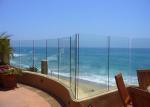 Seaside Outdoor Glass Panel Railings , Toughened Glass Deck Railing 12mm