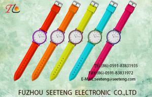 China wholesale Pu watch Round dial alloy case quartz watch fashion watch pu strap Multicolor strap custom LOGO Colorwatch factory