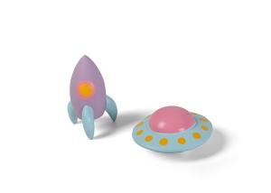 China Rocket Spaceship UFO Airplane Durable Dog Toys Squeaky 6.5cm 2.56 Inch factory