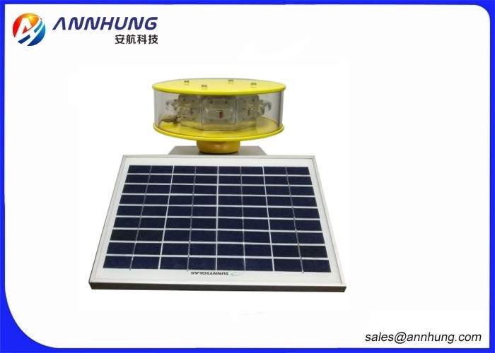 DC12V LED Solar Aviation Obstruction Light With Die Casting Aluminum Lamp Body