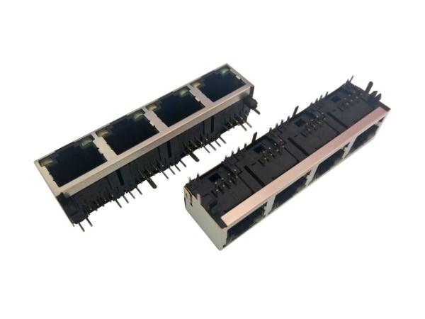 1x4 Combo RJ45 Multi Port Jack 20mΩ Contact Resistance High Anti - Electric