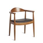 Short Leg Nordic Restaurant Used Wood Imitated Teak Dining Chair with Vinyl