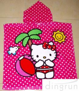China Full Reactive Printing Hooded Poncho Towels Azo Free Personalized factory