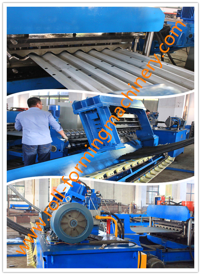 Hydraulic Decoiler Corrugated Sheet Roll Forming Machine With 6 m/min - 15 m/min