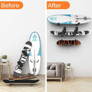 Universal Snowboard and Skateboard Wall Mount Display Racks with Vertical Type