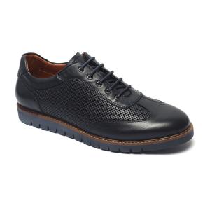 China OEM ODM Black Lace Up Mens Breathable Leather Shoes factory