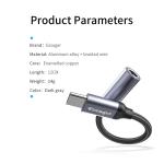 Headphone Aux Female Audio Adapter Type C To 3.5mm Jack 12cm