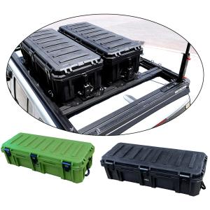 China Black Green High Strength LLDPE Plastic Tool Box for Heavy Duty Car Roof Rack Mounting factory