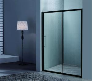 China Sliding Shower Doors 120*190cm Size Tempered Glass Aluminium Black Frame Customizable factory