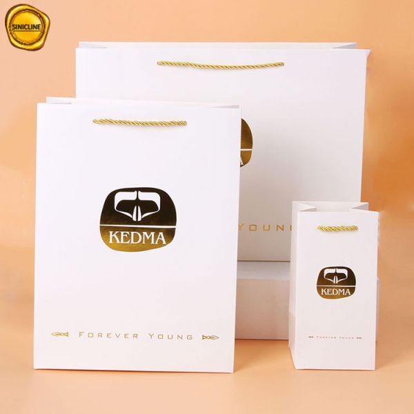 China Custom Different Sizes Custom Paper Bags For Promotion And For Cosmetics factory