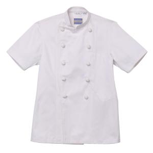 China 260 GSM 100% Cotton Stand Up Collar Half Arm Twill Feed Off Arm White Chef Uniform factory