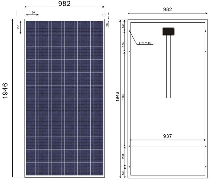 295 Watt Polycrystalline Solar Panel Off - Grid Power Generation System