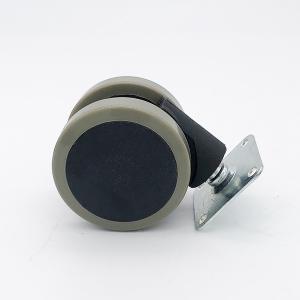 China 3 Inch 75mm Metal Cabinet Chair PU Caster Wheels With Bearing Inside factory