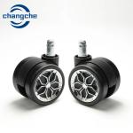 Plastic Furniture Castors Wheels With 4mm Mounting Plate Thickness