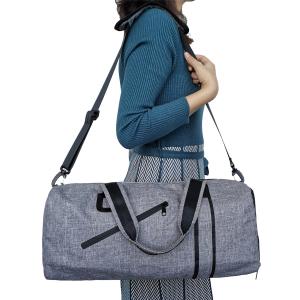 China 465mm Lightweight Round Gym And Computer Bag With Shoe Compartment Sport Duffle factory