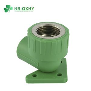 Round Head Code PPR Pipe Fitting Female Thread Elbow with Wall Plate Welding