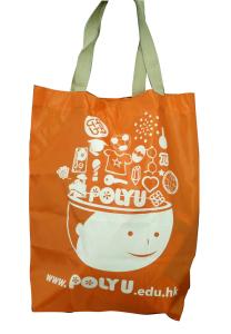 China Grocery 400D Fabric Promotional Nylon Storage Bags Reusable With Inside Pocket factory
