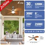 110-240V/50Hz-60Hz Outdoor Ceiling Fan with LED Light and Cooling Air Function