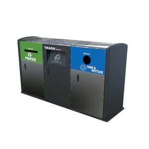 China 150kg Intelligent Garbage Recycling Bin / Solar Powered Trash Cans 120w factory