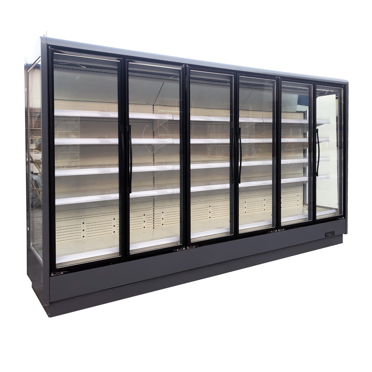 China Commercial Display Cooler Multideck With Transparent Glass Endpanels factory
