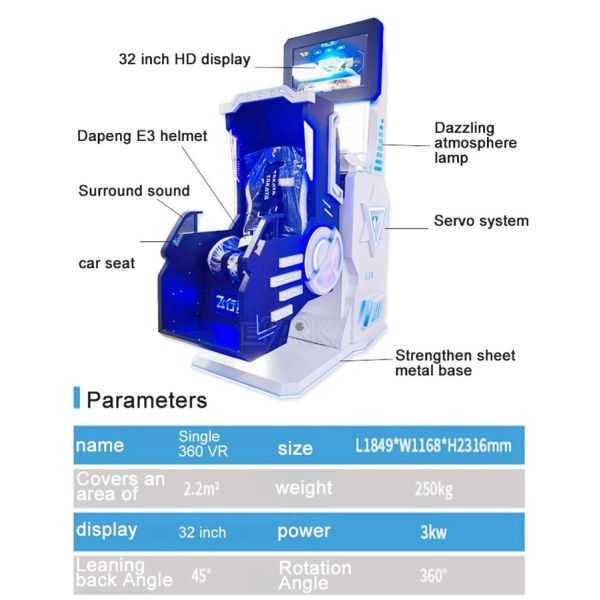 Single 360 VR Aircraft Simulator Virtual Reality Amusement