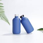 Colour Spray Round Shoulder Glass Juice Bottles 250ml 500ml With Aluminum Lids