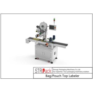 China Servo Control System Bag / Pouch Top Labeler Self Adhesive Sticker on sale