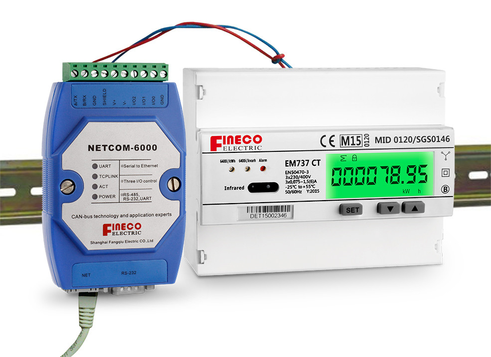 MID Approved Three-Phase Modbus Energy Meter EM737 CT 3*230/400V 10 100 A