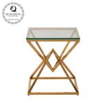 50cmx50cmx55cm Stainless Steel Side Tables For Living Room with Glass Top