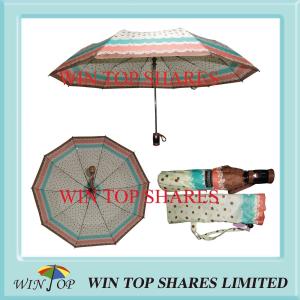 China DOT Design Heat Transfer Printing 3 Folds Auto Umbrella factory
