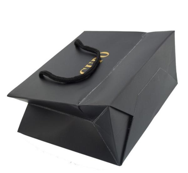 Black Luxury Design Retail Gift Shopping Packaging Custom Print Paper Bags With