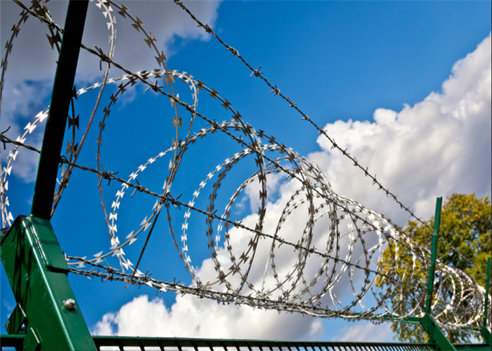 ISO9000 Galvanized Razor Wire 300mm Coil Diameter For Residences Fencing