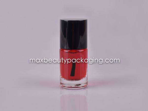 shiny black round straight nail polish cap 11ml nail polish bottle flat brush
