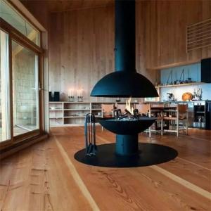 China French Style Hanging Wood Burning Stoves Ceiling Mounted Suspended Fireplace factory
