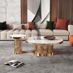 Round Marble Combination Coffee Table No Drawer For Living Room